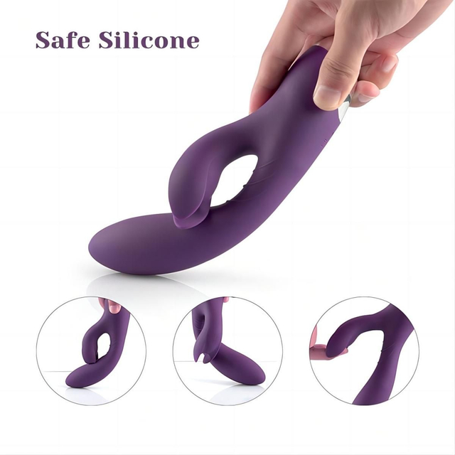 Вибромассажер для клитора и G-точки фиолетовый Jade Rabbit Vibrator