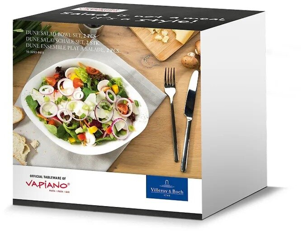 Набор посуды из 2-х предметов Vapiano Villeroy & Boch, сервировочная тарелка/салатница, Фарфор  (Из Финляндии)