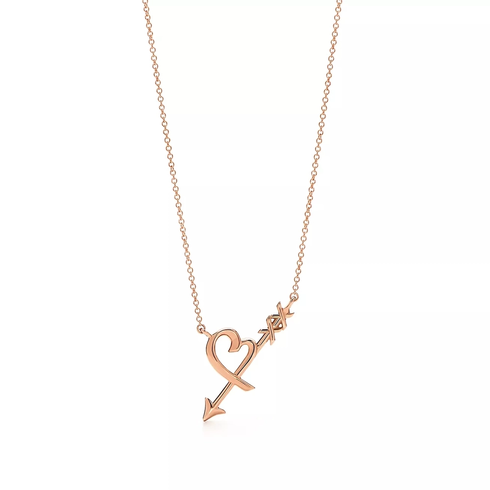 Подвеска из розового золота 18к(750 проба) 🩷Tiffany, в виде сердца и стрелы.