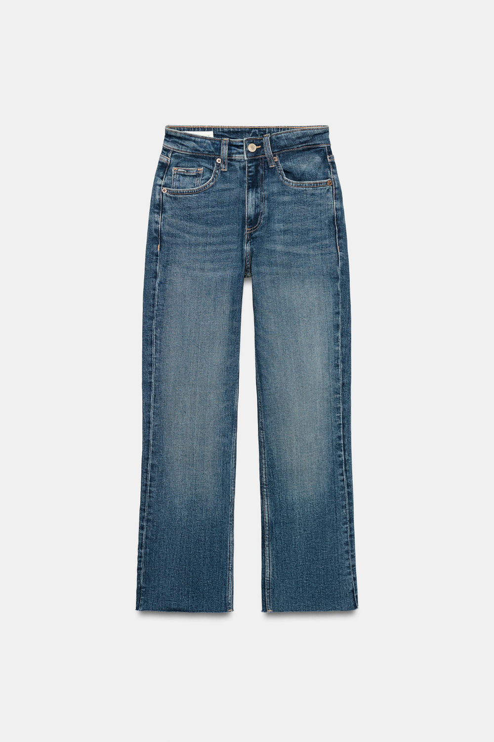 ДЖИНСЫ TRF CROPPED FLARE С ВЫСОКОЙ ПОСАДКОЙ И ПРИНТОМ В ГОРОШЕК — ZARA