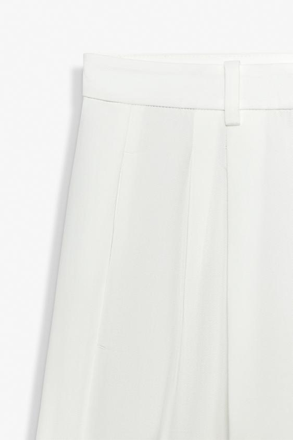 ZARA БРЮКИ WIDE-LEG С ЗАЩИПАМИ — ZW COLLECTION, БЕЛЫЙ