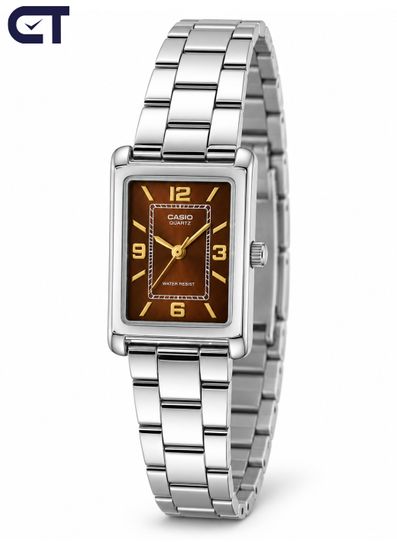 CASIO LTP-1234DD-5A CASIO Collection женские наручные часы — компактный винтажный корпус, стальной браслет и утончённый женский стиль