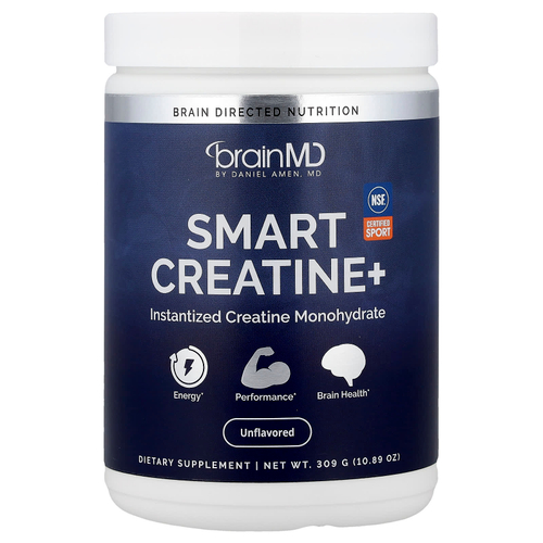 BrainMD, Smart Creatine+, креатин, без добавок, 309 г