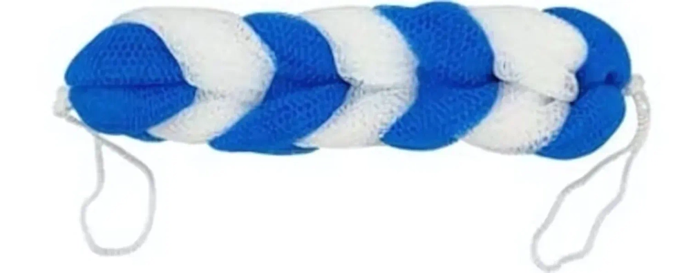 Мочалка косичка «Tressy» Белая-Синяя 70 гр 1 шт