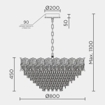 Подвесная люстра MODELUX ML.9507.800 GD