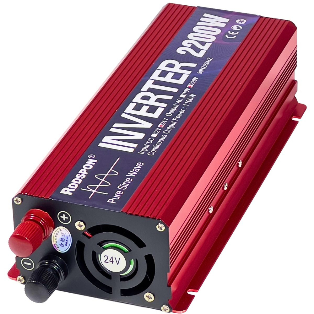 Инвертор 12V-220V 2200W красный RDDSPON