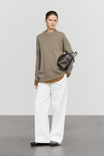 Massimo Dutti Джемпер оверсайз из 100% кашемира, пестро-зеленый