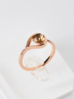 Кольцо Белла с кристаллом Swarovski шампань