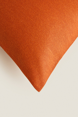 ZARA HOME ОДНОТОННЫЙ ЧЕХОЛ ДЛЯ ДЕКОРАТИВНОЙ ПОДУШКИ, ОРАНЖЕВЫЙ