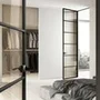 Межкомнатная алюминиевая дверь в скрытом коробе Loft 7 стекло бронзовое прозрачное
