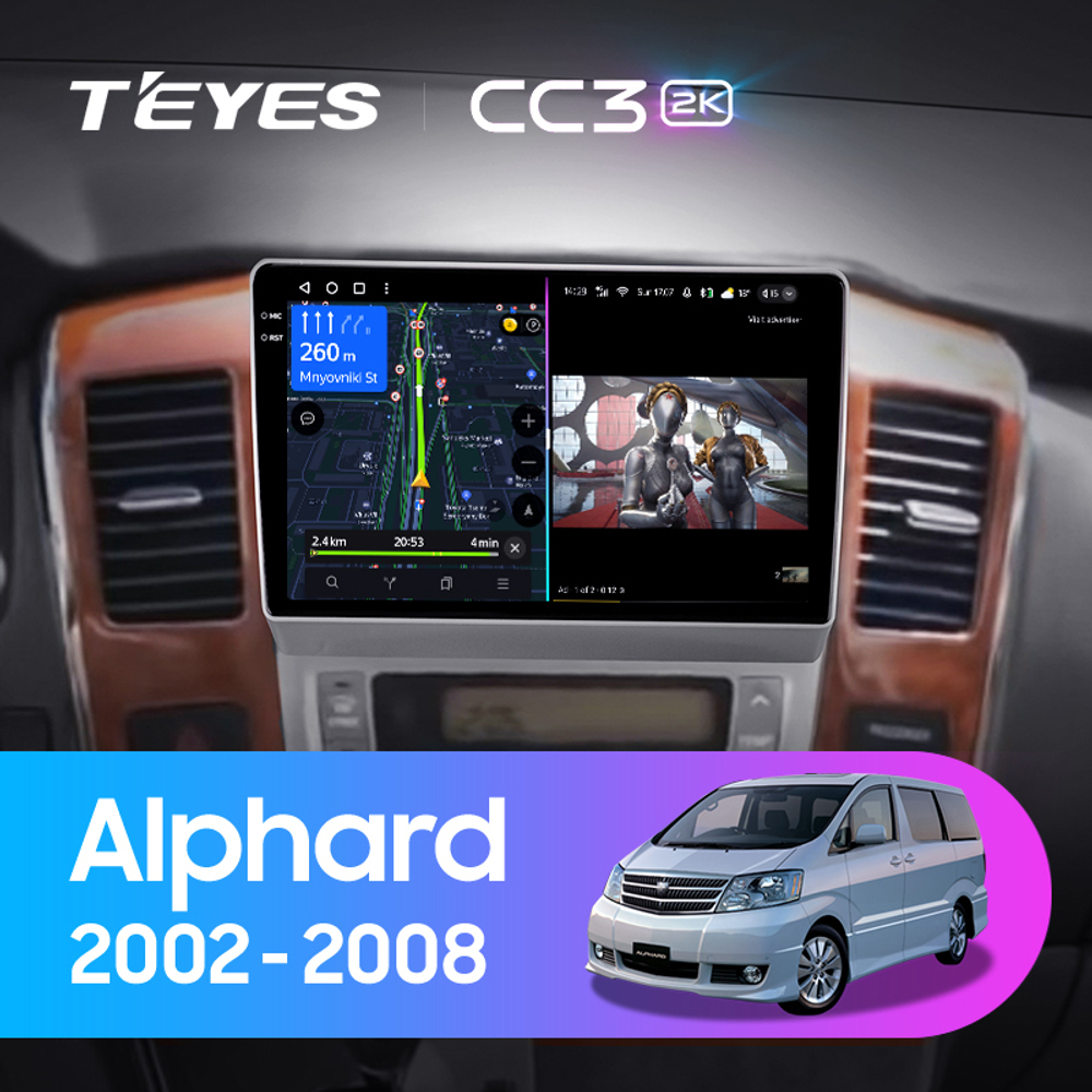 Teyes CC3 2K 9"для Toyota Alphard 2002-2005