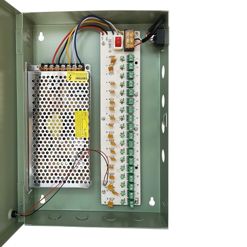 Источник питания для систем видеонаблюдения FALCON-EYE FE-DDH-18ch-10A/12B (12В, 10А, 60Вт, 18 вых.)