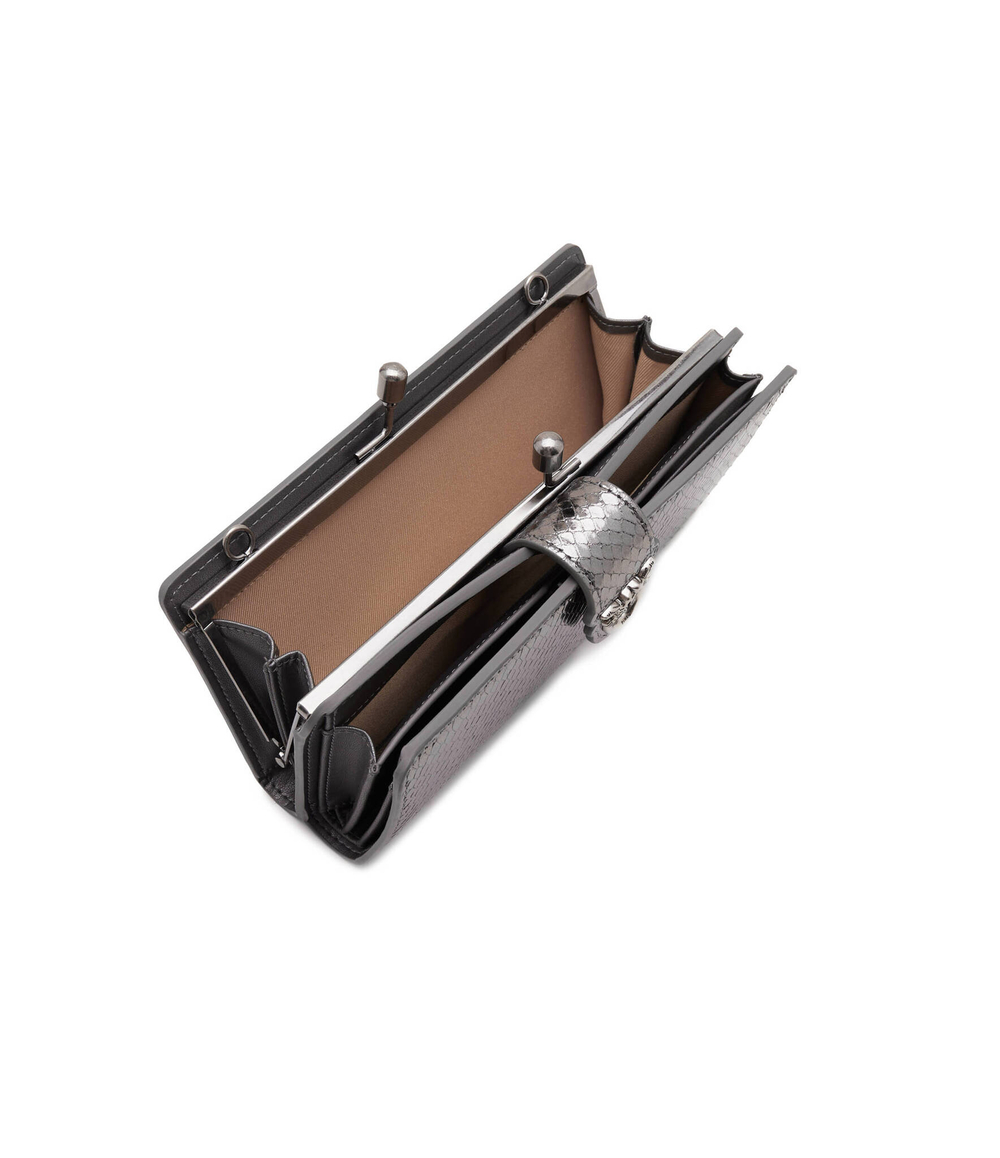 Кожаная сумка-мессенджер/кошелек CONTINENTAL PELLE LAMINATA STA Pinko - серебряный(101779 A180)