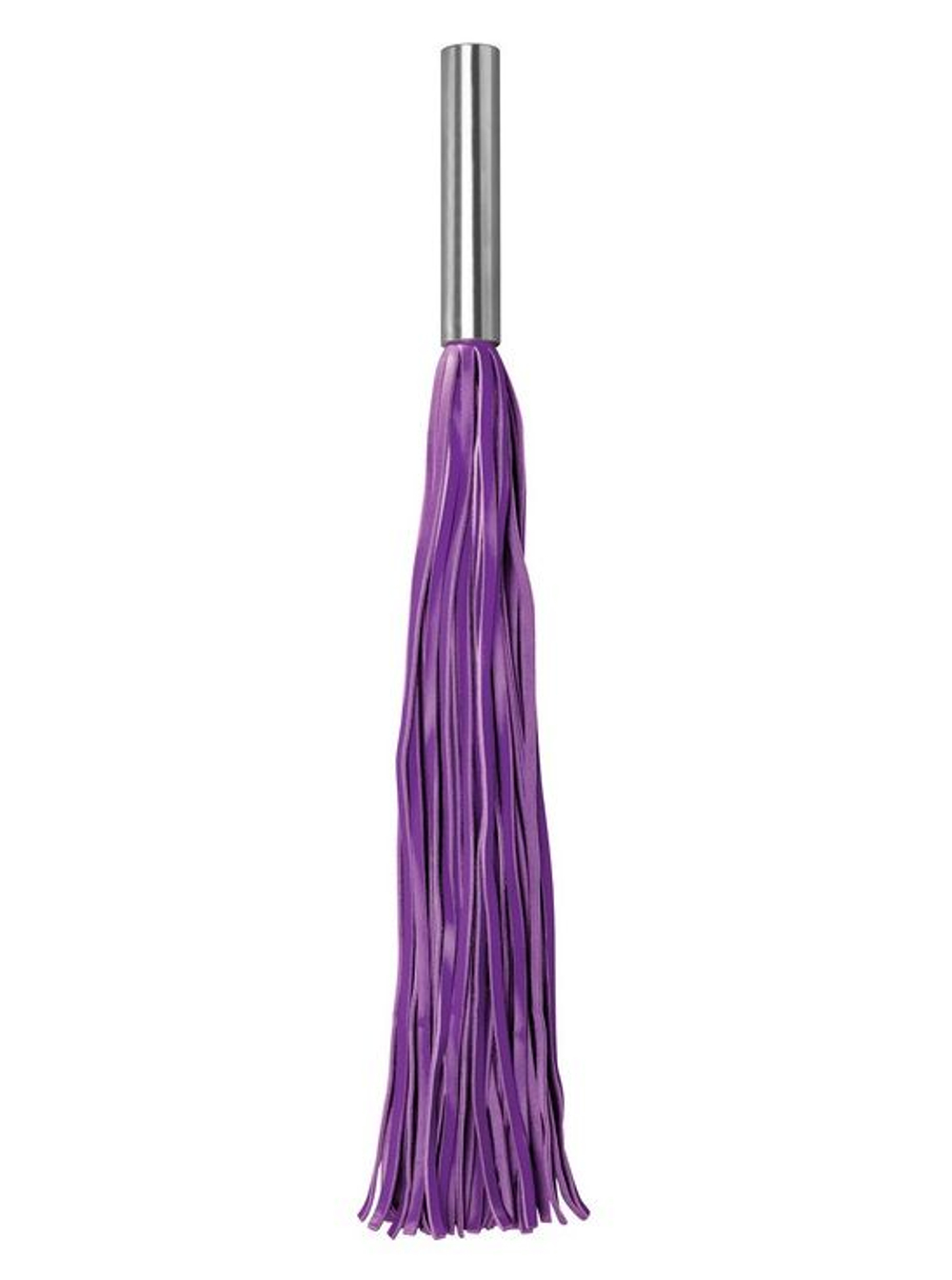 Фиолетовая плётка Leather Whip Metal Long - 49,5 см. (Цвет: фиолетовый)