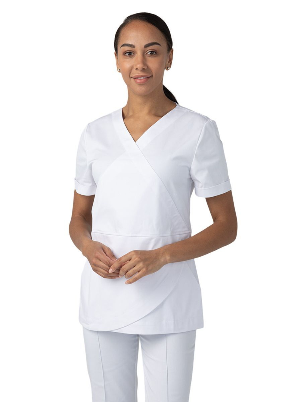 Туника медицинская женская Dr. Nice DRN400, короткий рукав, белый, 48