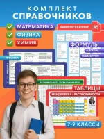 Формулы по физике 7–9 класс, алгебра геометрия химия