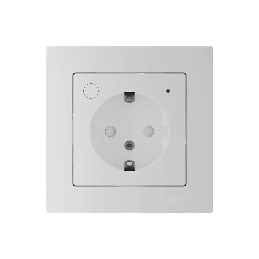 ATLASDESIGN SMART РОЗЕТКА с заземл., со шт., Zigbee, L+N, 16А, мех., БЕЛЫЙ