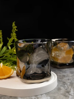 Набор бокалов и рюмок, черный, 12 шт.