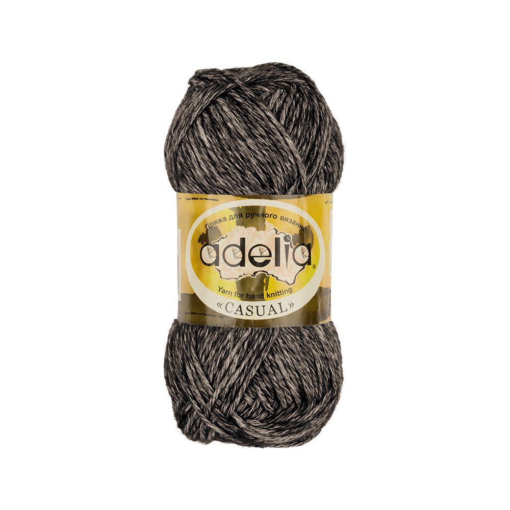 Пряжа Adelia Casual / уп.10 мот. по 50г, 130м, 01 черный Пряжа Adelia Casual / уп.10 мот. по 50г, 130м, 01 черный