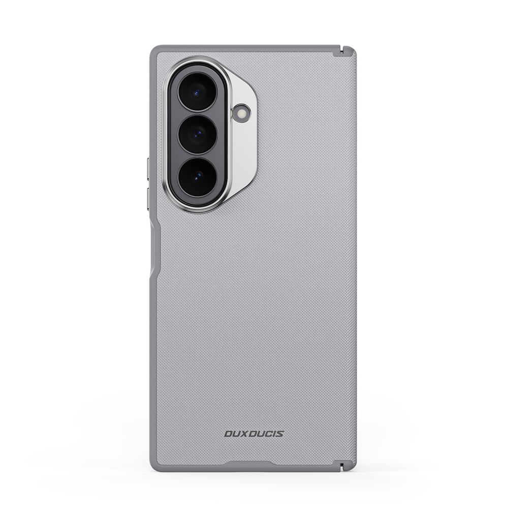 Чехол серого цвета с вставками из искусственной кожи для Samsung Galaxy Z Fold 8 Ultra, серия Vyne Series Case от Dux Ducis