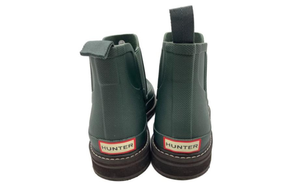HUNTER Waterproof And Wear resistant Rain Boots Men"s Dark Green
