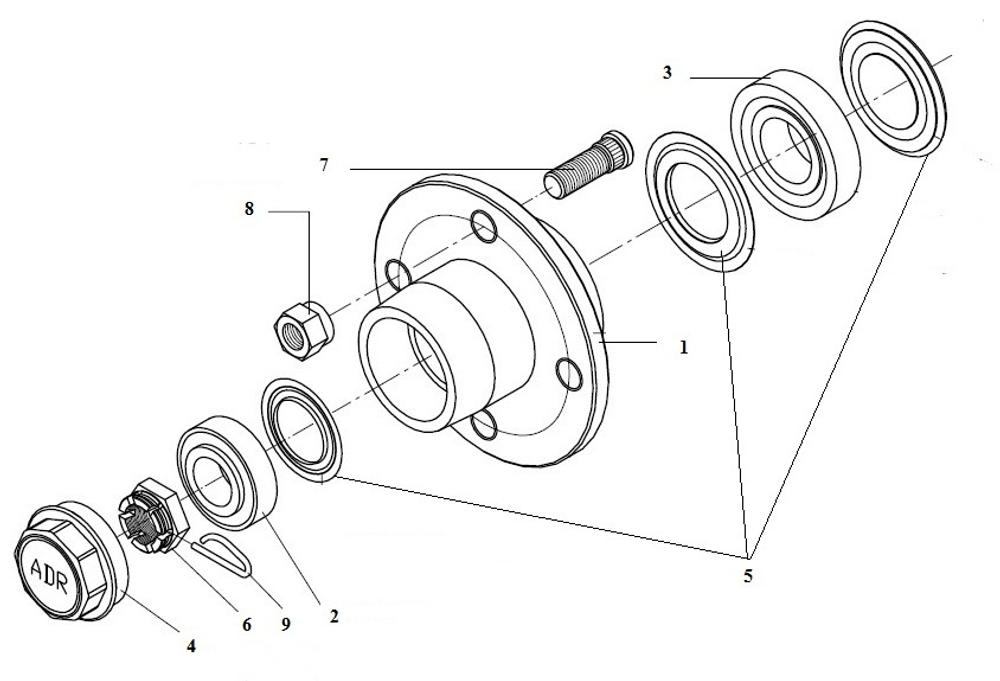 Шпилька 57112B1 колеса М12*1,25 (стерневой культиватор Хатценбихлер Grubber)