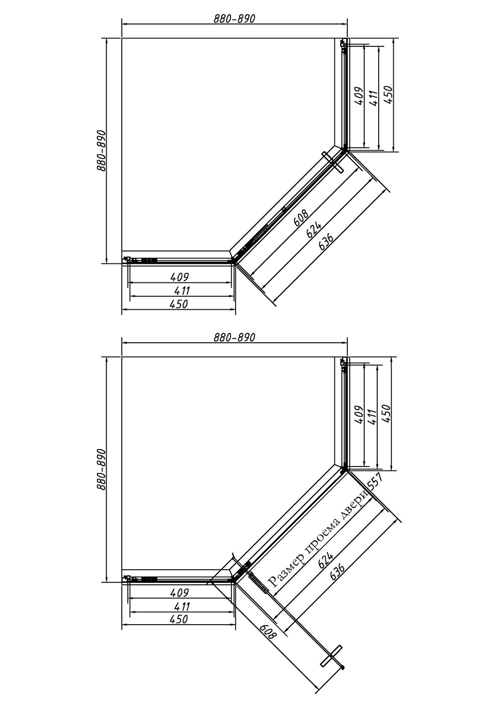 Душевой уголок Vincea Слим-Н (Slim-N) VSP-4SN900CLGM, 900*900, вороненая сталь, стекло прозрачное