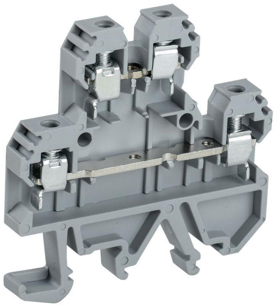 Клемма винтовая КВИ-4-2L двухуровневая 4кв.мм сер. IEK YZN30-004D-K03