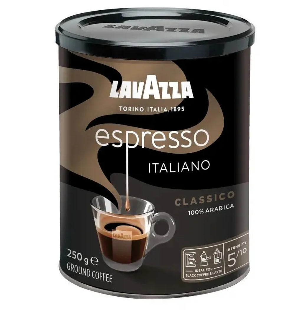Кофе молотый Lavazza Caffe Espresso Torino (ж/б), 250 гр.