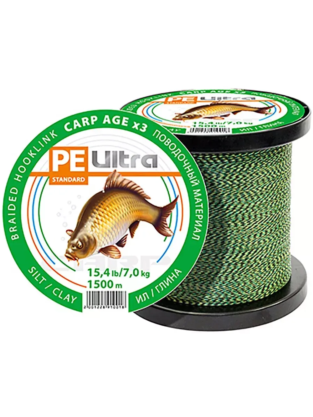 Поводочный материал CARP AGEx3 Ил/Глина 1500m 9,2kg/20,3lb
