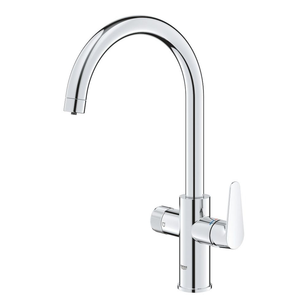 Смеситель кухонный GROHE Blue Pure BauCurve для подачи смешанной и фильтрованной воды c C-образным изливом; цвет Хром, (30580000)