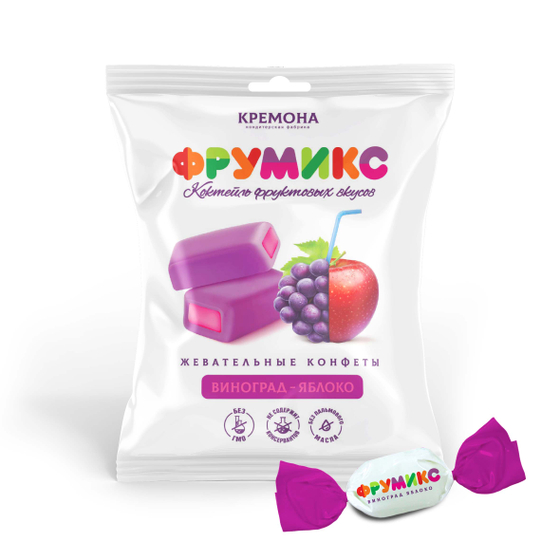 ФРУМИКС Жевательные конфеты виноград/яблоко, 45г х 16шт