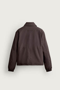 ZARA НЕПРОМОКАЕМАЯ КУРТКА ИЗ ТЕХНИЧЕСКОЙ ТКАНИ, ШОКОЛАДНЫЙ