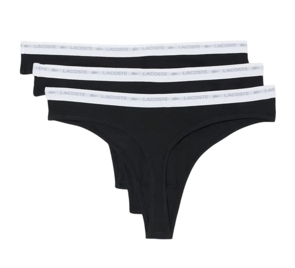 Спортивные трусы Lacoste Elastic Cotton Thongs 3P - lyse/burgundy/black