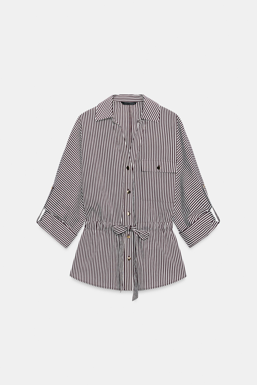 РУБАШКА САФАРИ В ПОЛОСКУ — ZARA