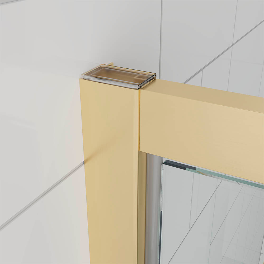 Душевая дверь Veconi Ottimo P30 G, 900x1900, золото брашинг, стекло матовое