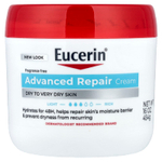 Eucerin, крем для интенсивного восстановления, для сухой и очень сухой кожи, без отдушек, 454 г (16 унций)