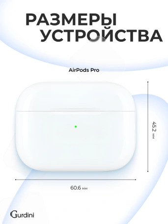 Чехол для Airpods Pro Gurdini прорезиненный soft touch c карабином Синий