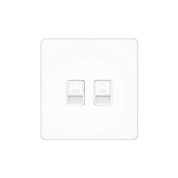 Розетка компьютерная RJ-45 Cat 6 2-я Systeme Electric Infinity Арктический лед FSE000188