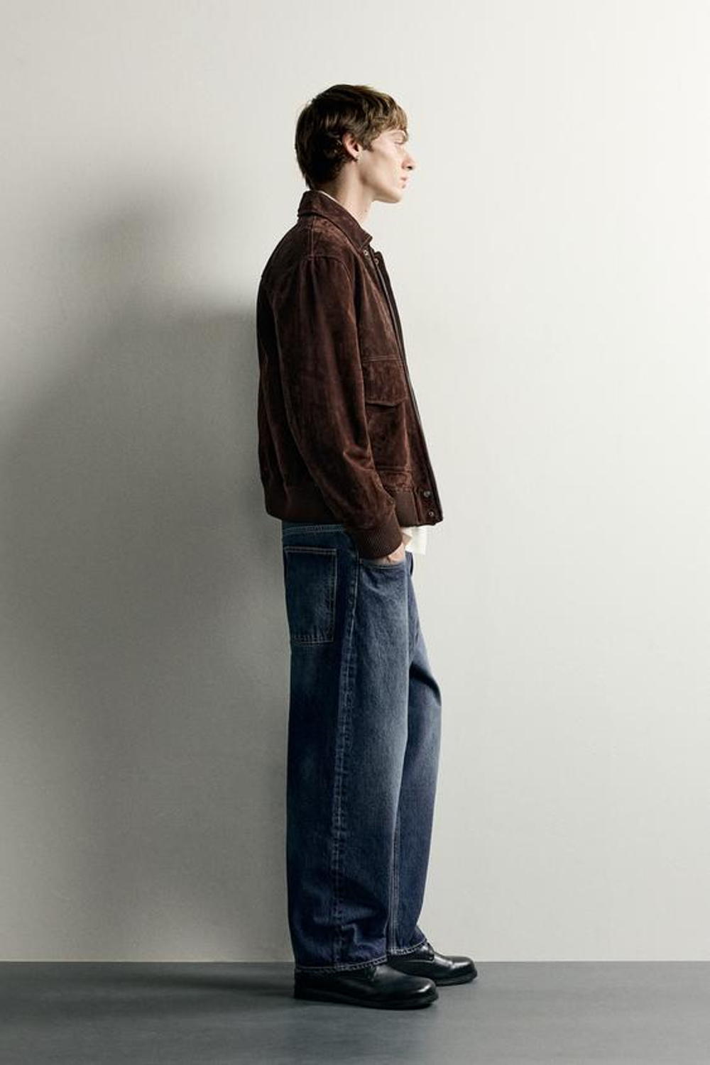 ZARA ДЖИНСЫ TAPERED WIDE LEG, СИНИЙ