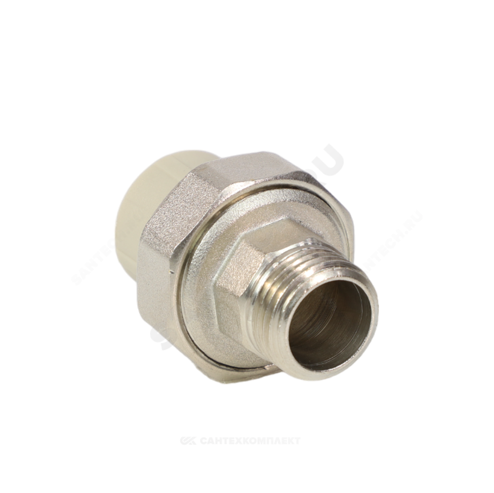 Муфта PP-R комбинированная разъемная серая Дн 25х3/4" НР VALFEX 10156020Г
