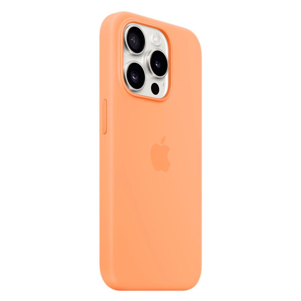 Силиконовый чехол с поддержкой MagSafe Apple Silicone Case для iPhone 15 Pro, Orange Sorbet (Апельсиновый сорбет)