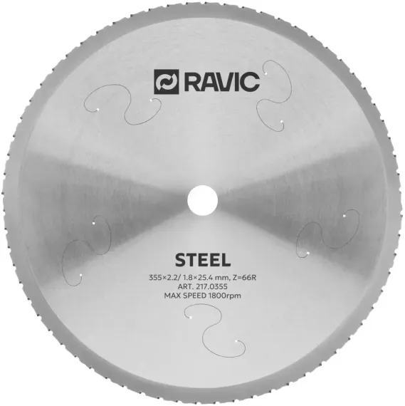 Диск пильный TCT по стали Ravic, 355×25,4 мм, Z=66-R, арт. 217.0355
