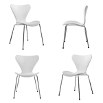 Комплект из 4-х стульев Bradex Home Seven Style белый с хромированными ножками