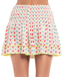 Теннисная юбка Lucky in Love Desert Vibes Long Arrowhead Smocked Skirt - white