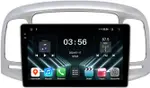 Магнитола для Hyundai Verna 2006-2010 (рамка серебро) - FarCar S280 монитор 9.5" IPS на Android 13, CarPlay