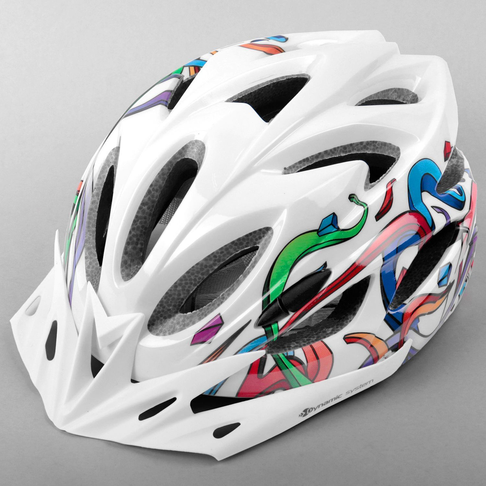 Шлем взрослый IN-MOLD, M(54-57), дизайн "Cool", белый цвет VSH 25 "Cool" White (M)