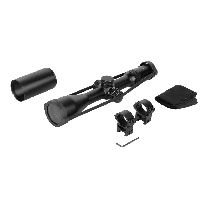 Прицел оптический BRITE WA8X 2-16X50 SF IR - комплект поставки, бленда, кольца и салфетка