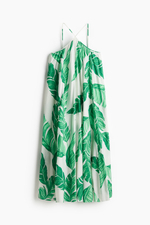 Платье на бретелях — Белый/С зелёным узором - H&M