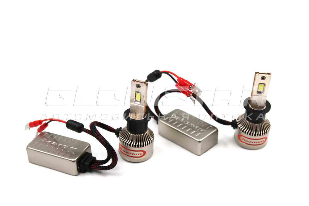 Светодиодные лампы Aozoom P10 H3 с вентилятором 12V 55W 3500Lm (комплект, 2шт)